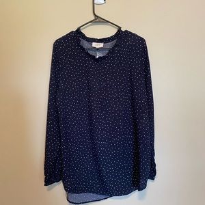 Loft Polka Dot Long-Sleeved Blouse